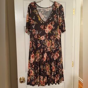 Torrid Gray Floral Swing Dress Size 2X